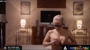 MIXEDX - Busty Beauty Christina Shine Is Pleasing Herself By Playing With Her Tits And Pussy