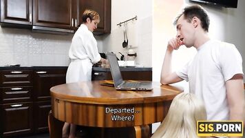 SISPORN. Boy fucks cute stepsis not afraid to be caught by strict stepmom